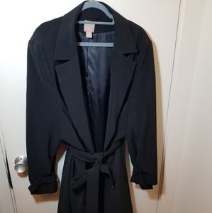 Classic black trench coat with gold detailing [H&M]